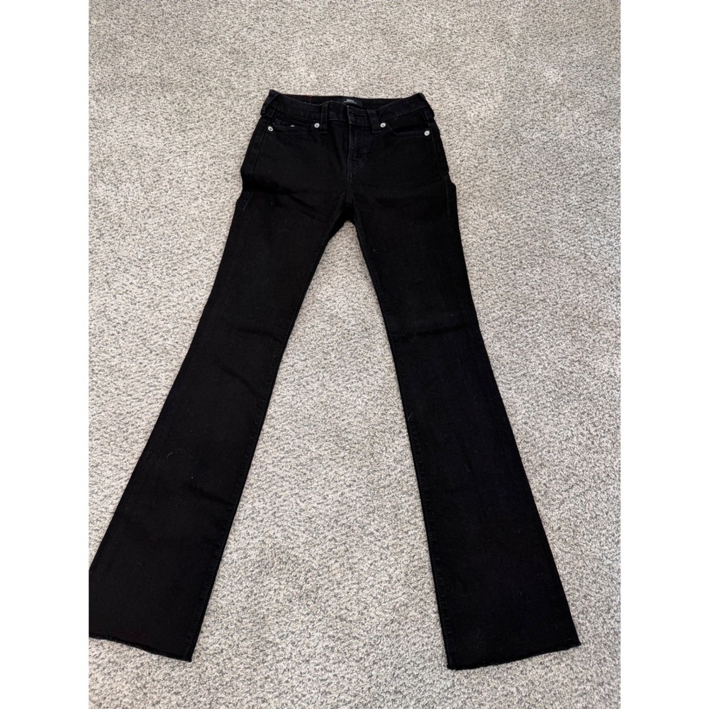 True Religion Becca Mid Rise Bootcut Jeans‎ Black Horseshoe Flap Pocket Size 26